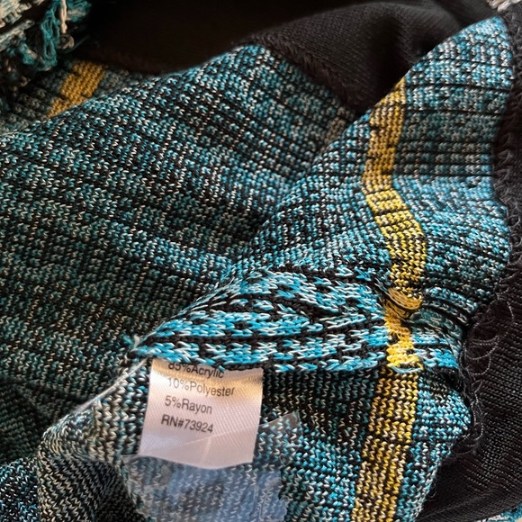 SOLD - On another Platform! Ming Wang Multicolor Tweed Fringe Jacket Snap Button - Picture 9 of 11